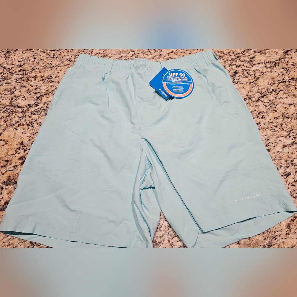 NWT..Champion, Purpose, Water Resistant Sports, Swim Shorts Pale Blue UPF 50